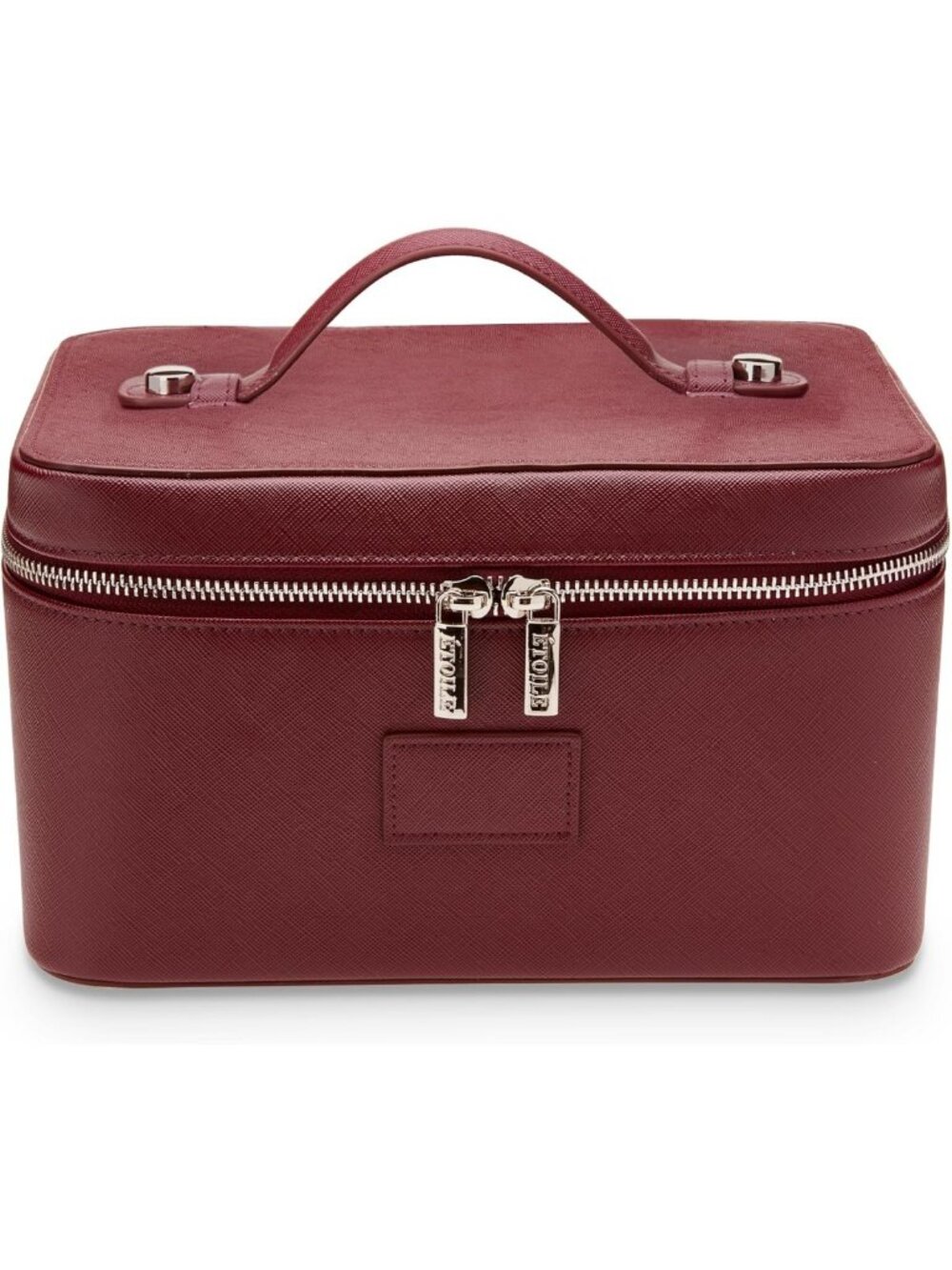 Chic Burgundy Vanity Case - Stylish Travel Makeup Bag Organizer with Dividers